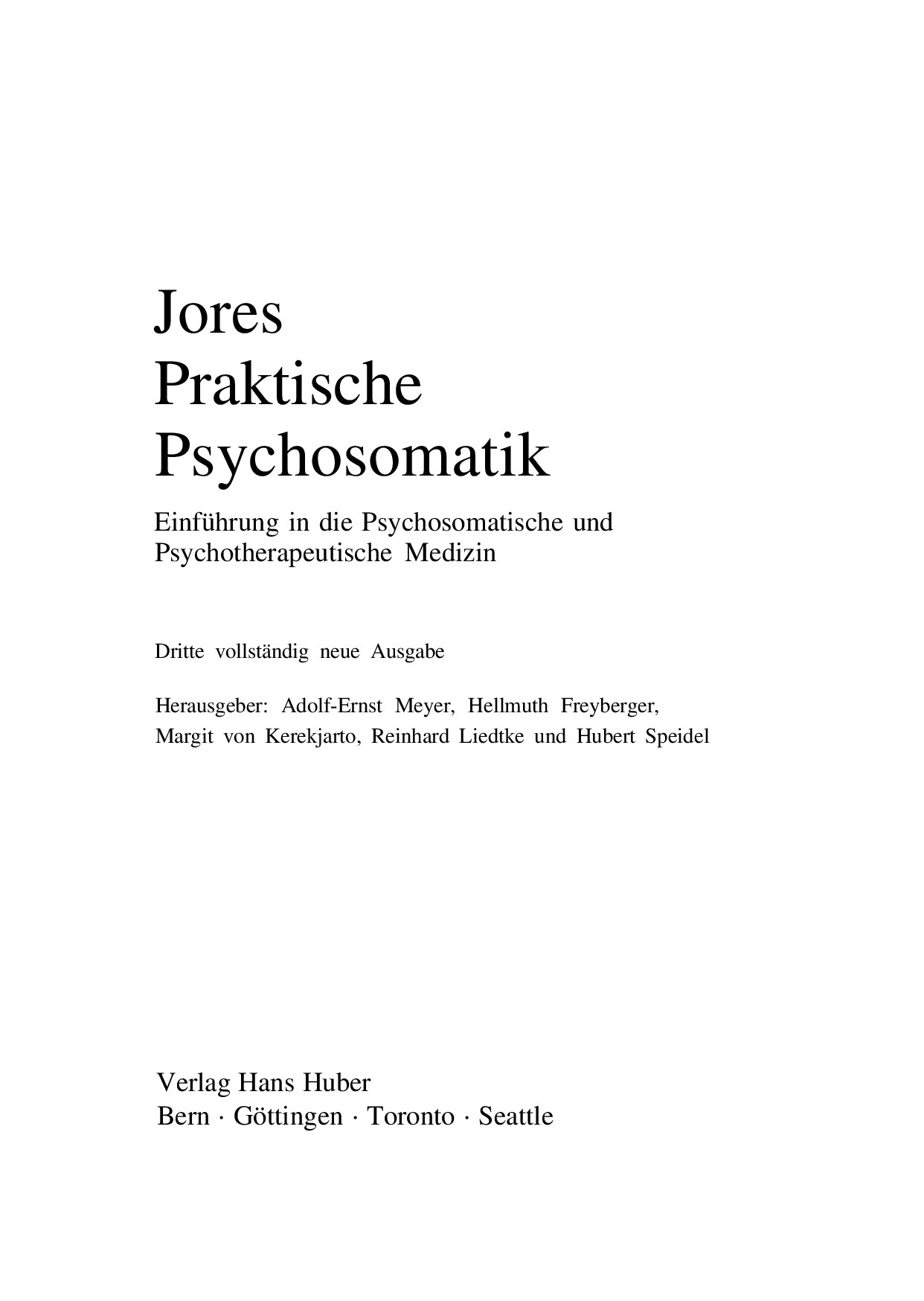 Jores Praktische Psychosomatik